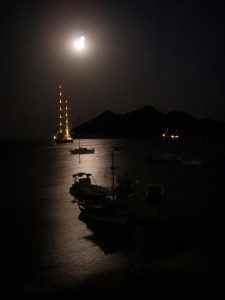 Grikos Bay under full moon