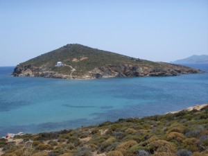 Little islet across Geranos Beach